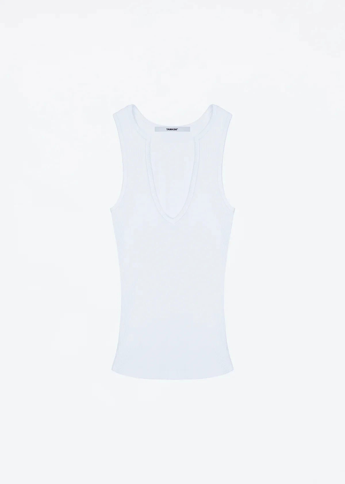 Tank White V-Neck Slim Knit Vest – Raw Edge I-Shaped Summer Top