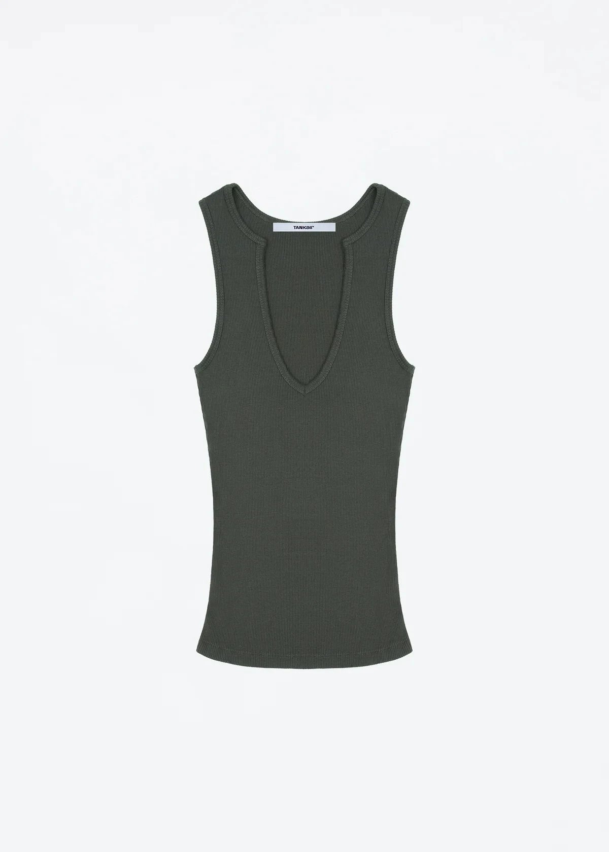 Tank White V-Neck Slim Knit Vest – Raw Edge I-Shaped Summer Top
