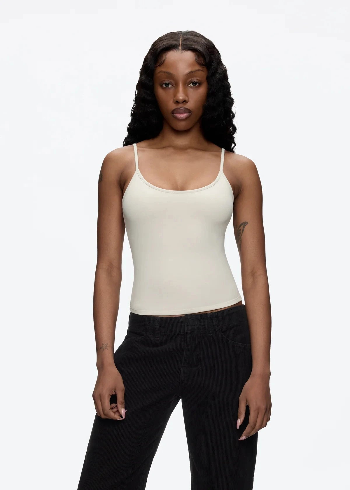 Tank Baby Blue Slim Fit Camisole – Custom Dyed Fog Gray Summer Top