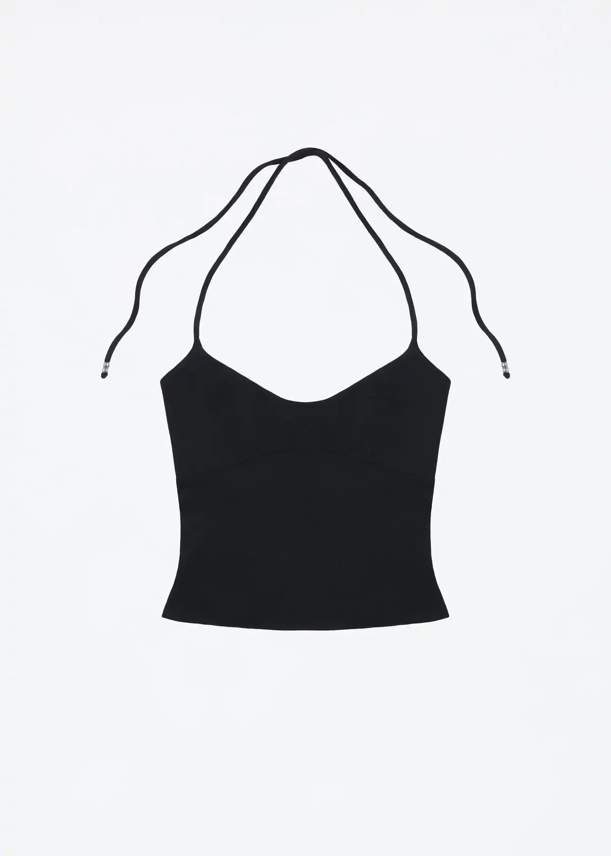 Tank Open-Back Halter Camisole – Stretchy Top with Metal Details & Tie Straps