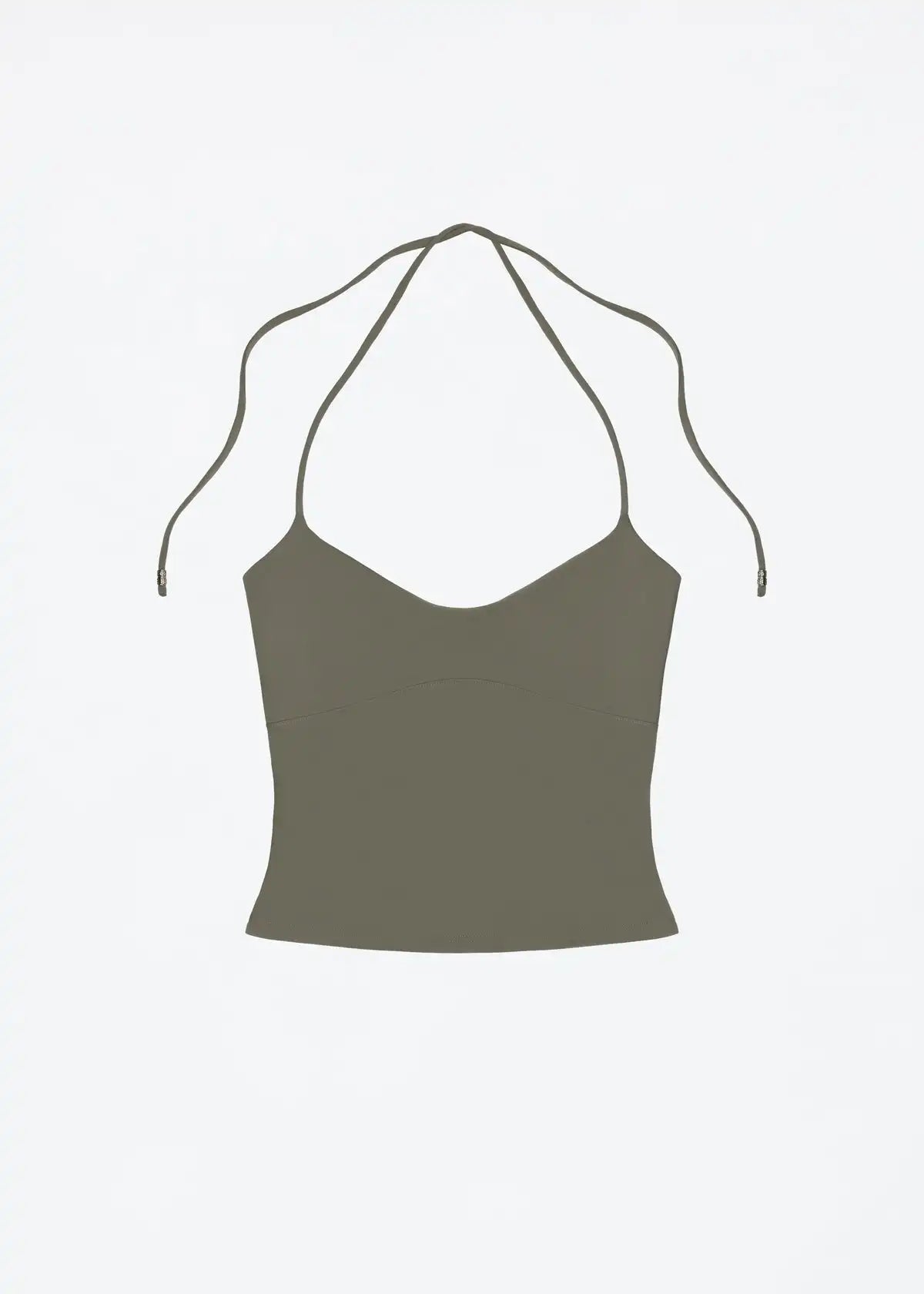 Tank Open-Back Halter Camisole – Stretchy Top with Metal Details & Tie Straps
