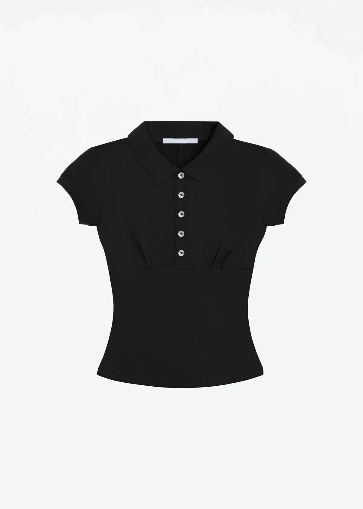 Tank Black Polo Collar Slim T-Shirt – Short Sleeve Sexy Summer Top