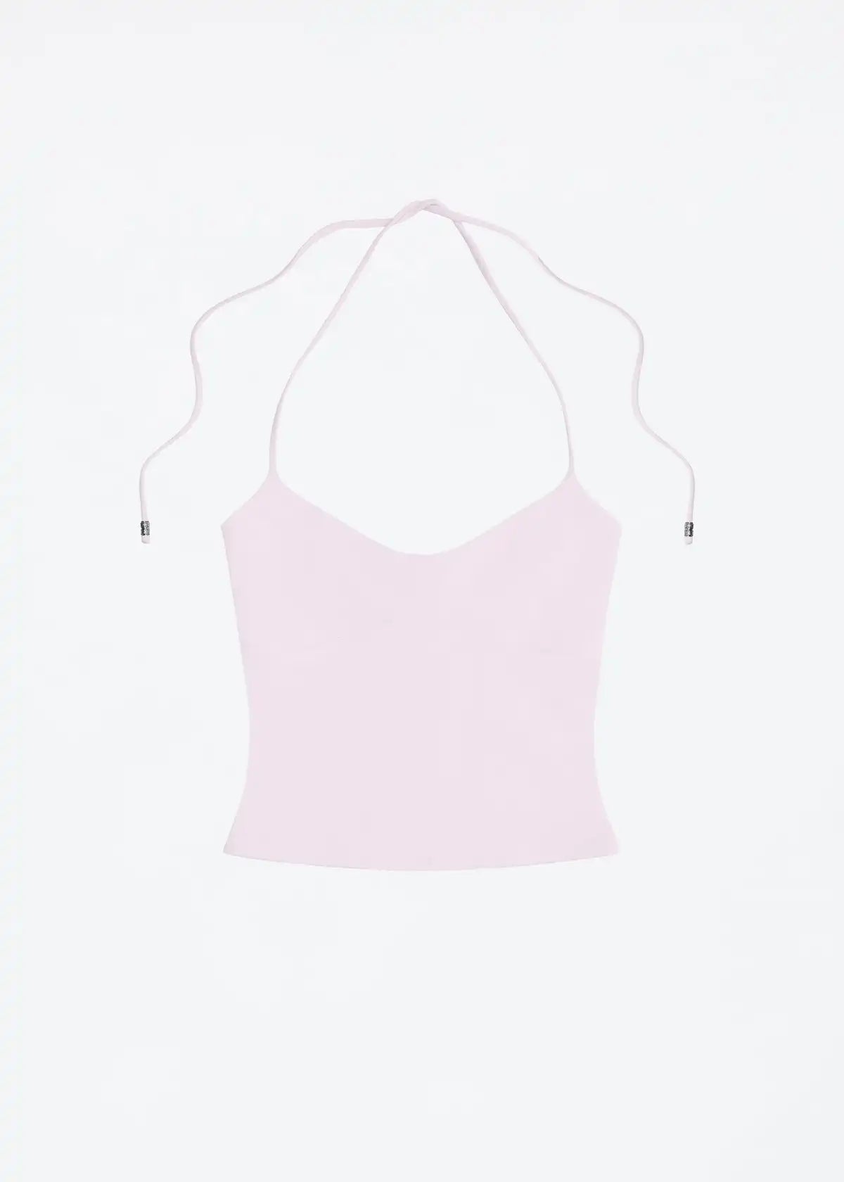 Tank Open-Back Halter Camisole – Stretchy Top with Metal Details & Tie Straps
