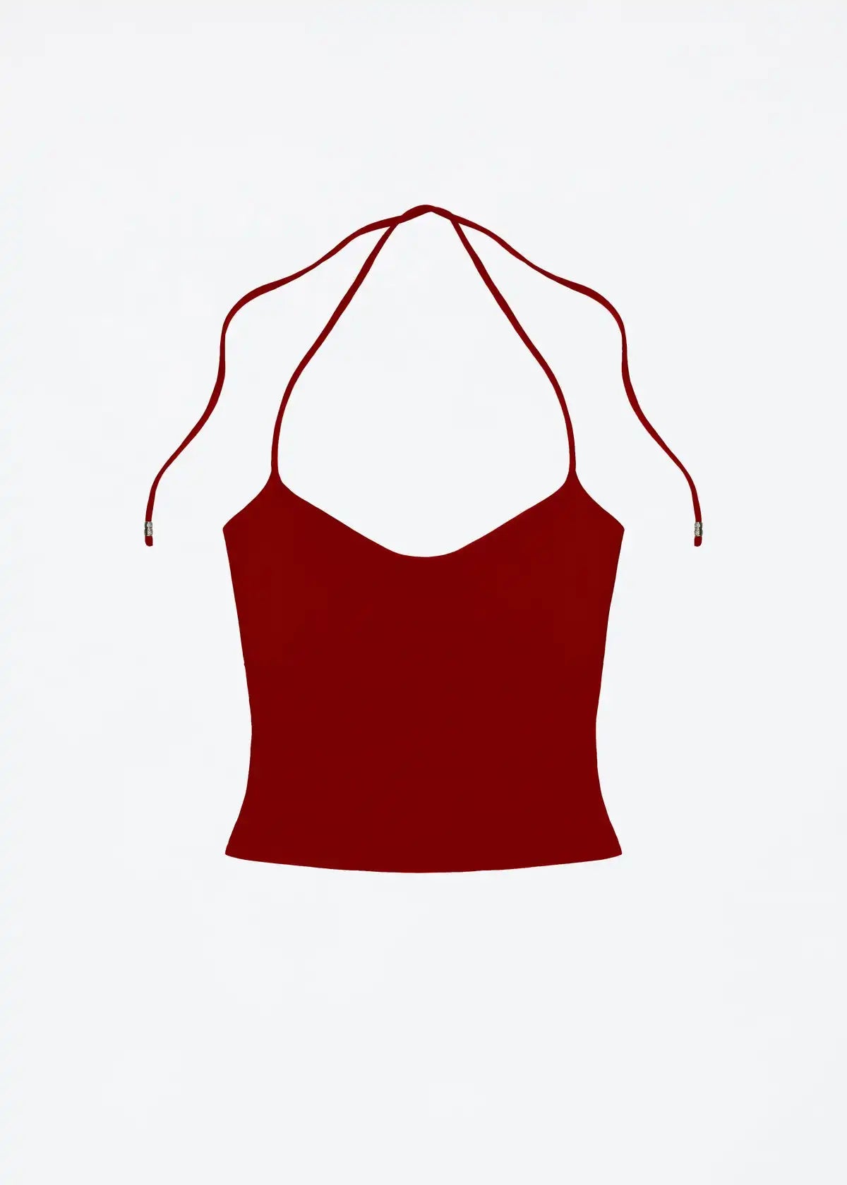 Tank Open-Back Halter Camisole – Stretchy Top with Metal Details & Tie Straps