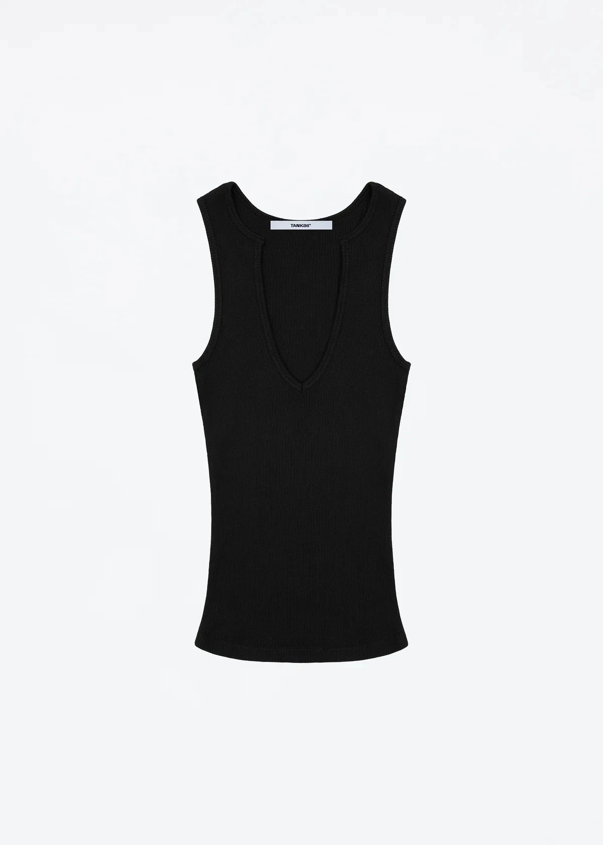 Tank White V-Neck Slim Knit Vest – Raw Edge I-Shaped Summer Top
